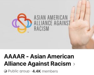 「AAAAR-Asian American Alliance Against Racism」のFacebookページ